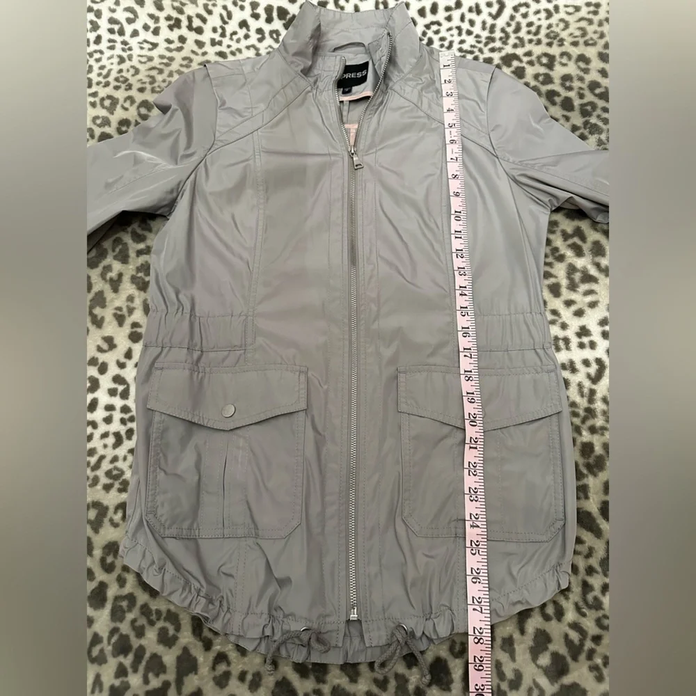 2014 Express Drawstring Utility Jacket in Light Gray Size Small Women’s